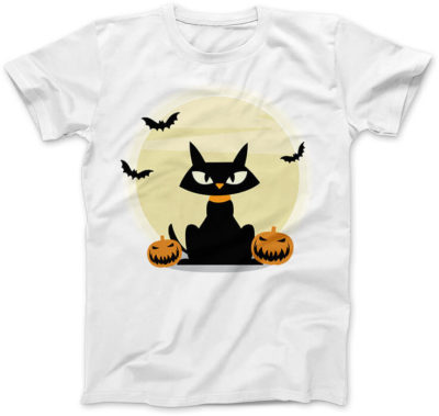 Czarny-Kot-Halloween-biała