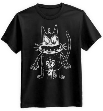 Przerażony-Kot-i-Mysz-czarna-koszulka-meska