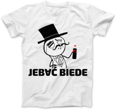 Jebać-Cola-Biede-biala-damska-koszulka